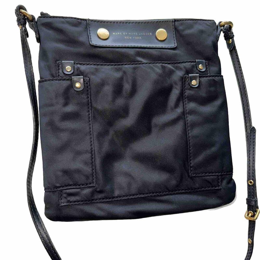 Marc by Marc Jacobs Preppy Nylon Sia Black Slim Crossbody Bag Purse